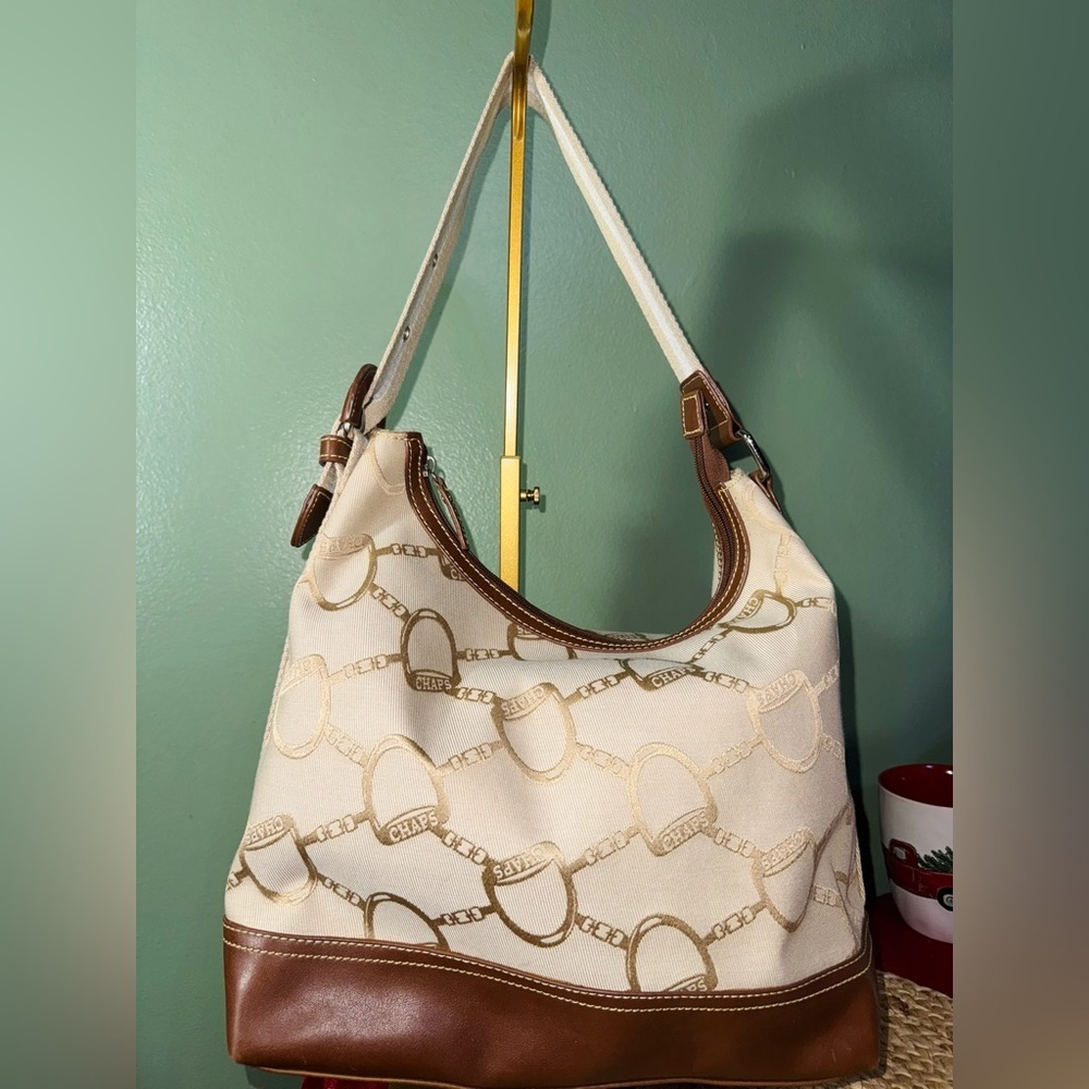 Chaps Cream and Brown Women's Bag